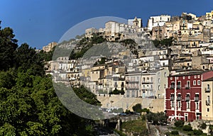 Panorama of baroque city upper Ragusa, Sicilia, Italy photo