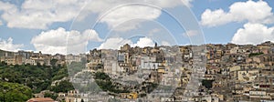 Panorama of baroque city upper Ragusa, Sicilia, Italy photo