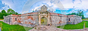 Panorama of the bastions of Pidhirtsi Castle with main gate, Ukraine