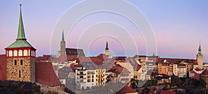 Panorama of Bautzen at sunset