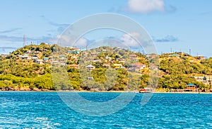 Panorama of the bay, Mayreau island, Saint Vincent and the Grenadines, West Indies, Caribbean