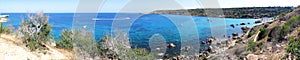 Panorama beach coast landscape mediterranean sea Cyprus island