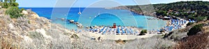 Panorama beach coast landscape mediterranean sea Cyprus island