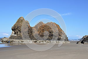 Panorama Beach at the Coast of the Pacific Ocean, Oregon