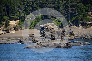 Panorama Beach at the Coast of the Pacific Ocean, Oregon