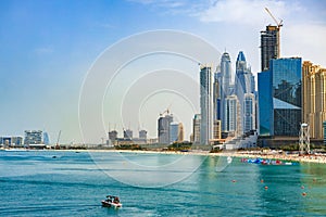 Panorama of the beach at Jumeirah Beach Residence, Dubai