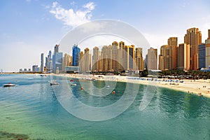 Panorama of the beach at Jumeirah Beach Residence, Dubai