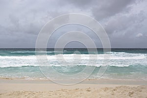 Panorama of beach at La Dique island, Seychelles