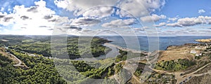 Panorama of beach at the mouth of the Veleka River, Bulgaria