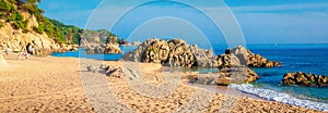 Panorama of beach in Spain, Ibiza photo