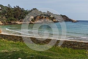 Panorama of beach at Thassos island, East Macedonia and Thrace, Greece