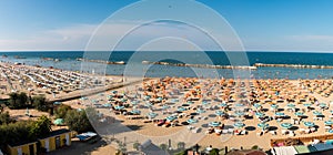 Panorama from the beach in Torre Pedrera at Rimini in Italy photo
