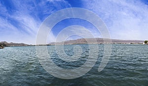 Panorama of beautiful Ana Sagar Lake in Ajmer, Rajasthan, India