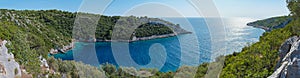 Panorama of beautiful bay on Croatian island in Adriatic sea