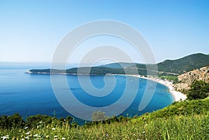Panorama beautiful beach Jaz in Montenegro, Mediterranean