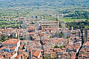 Panorama of the beautiful city of Arezzo in Tuscany