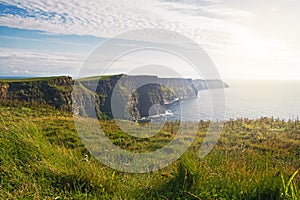 Panorama of beautiful Cliffs of Moher
