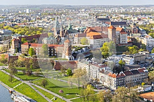 Panorama of beautiful Krakow, former capital city of Poland, Eur photo
