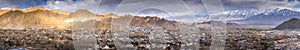 Panorama of the beautiful Leh city on surround mountains background, Ladakh India Tibet