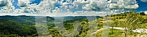 Panorama of beautiful Motovun and hills