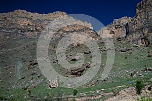 Panorama of a beautiful mountain landscape