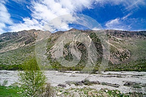 Panorama of a beautiful mountain landscape