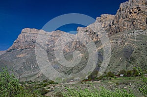 Panorama of a beautiful mountain landscape