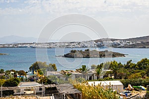 Panorama of beautiful Naoussa bay on Paros island