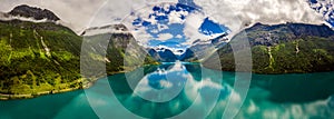 Panorama lovatnet lake Beautiful Nature Norway photo