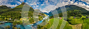 Panorama lovatnet lake Beautiful Nature Norway photo