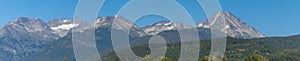 Panorama of beautiful trees and forest in Whistler/Blackcomb, Wedgemont Mountain and the Singing Pass Mountain Range in British