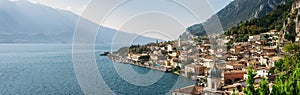 Panorama of beautiful village Limone sul Garda, Italy