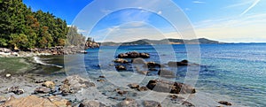 Vancouver Island Landscape Panorama of Becher Bay, East Sooke Park, British Columbia photo