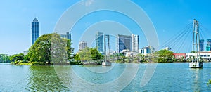 Panorama of Beira lake in Colombo