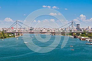 Panorama of Belgrade downtown from river Sava