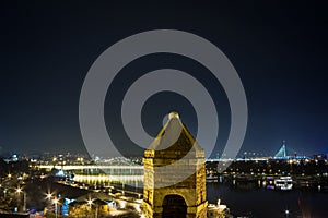 Panorama of Belgrade, Serbia, in a winter evening seen from Kalemegdan fortress