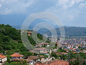 Panorama of Berat, Albania photo