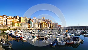 Panorama of Bermeo port in Basque Country photo