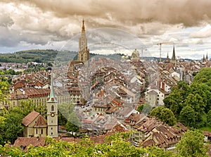 Panorama of Bern old town the capital of Switzerland,
