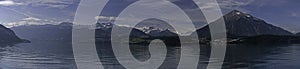 Panorama of bernese alps and lake Thun