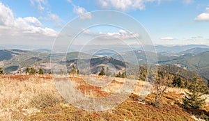Panorama of Beskid Mountains in Poland
