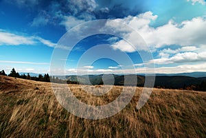 Panorama of Beskidy Mountains, Poland