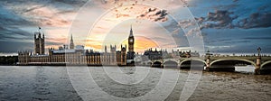 Panorama of Big Ben and House of Parliament at River Thame London