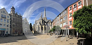 Panorama from the big market square with the Willibrordi cathedral