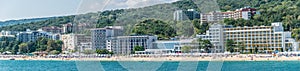 Panorama of Black Sea beach resort in Bulgaria