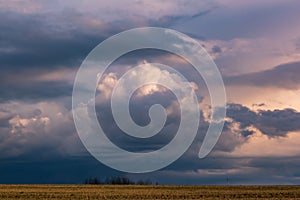 panorama of black sky background with storm clouds. thunder front