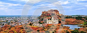 Panorama of blue city Jodhpur, India