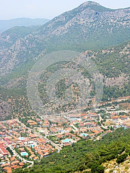 Panorama of blue lagoon and beach oludeniz turkey