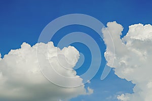 Panorama blue sky background with tiny clouds