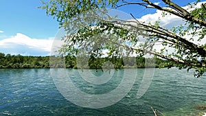 Panorama with Blue Sky Water and Clouds - 5K